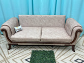 Wooden Cozy Design 3 Seater Sofa Comfort for Backrest (Brown) - Wooden Twist UAE